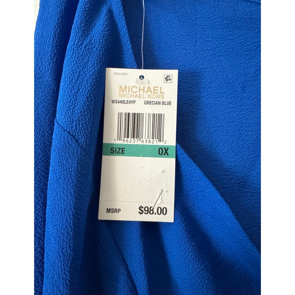 Michael Kors One Shoulder Chain Detail Top Grecian Blue Plus Size 0X - Picture 3 of 3